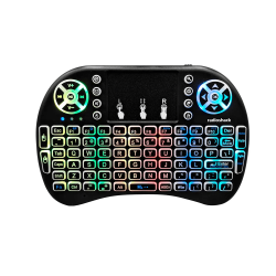 MINI TECLADO SMART TV INALAMBRICO RECARGABLE / ILUMINACION LED / BLACK